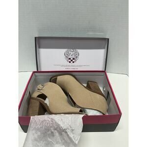 Vince Camuto Suede Front V-Cut Peep Toe Booties Kalei Morocco Sz‎ 8
